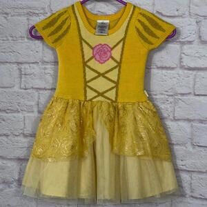 Disney Princess Yellow Dress with Rose Detail Size 4T